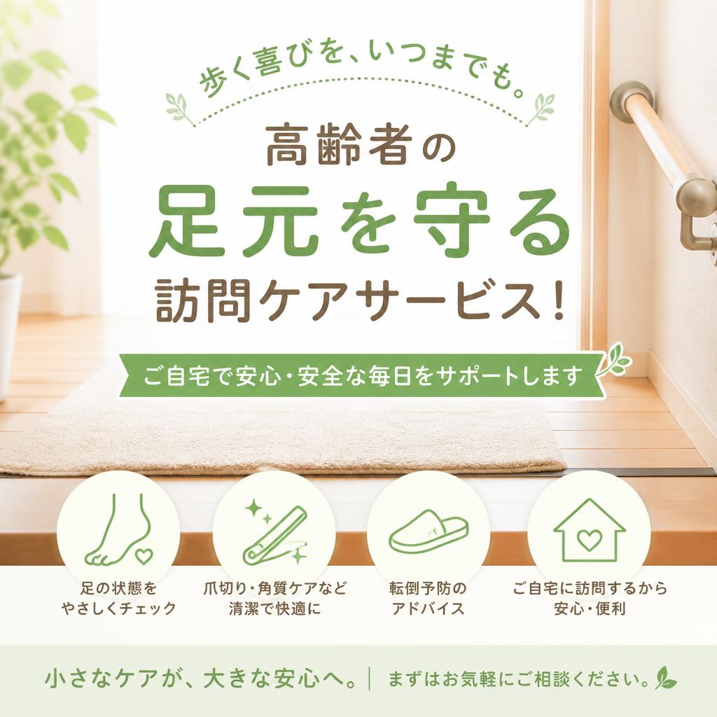 高齢者の足元を守る訪問ケアサービス！